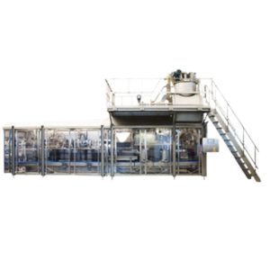 Hygienic open-mouth bottom-up filling line for dust-free, controlled filling of powder materials into bulk bags, supplied by Nahu Al Bilad featuring technology from Union Special Medway.