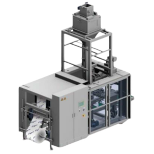 Tubular Form Fill & Seal (FFS) system using tubular film for automatic bag forming, filling, and sealing, supplied by Nahu Al Bilad for Union Special Medway.